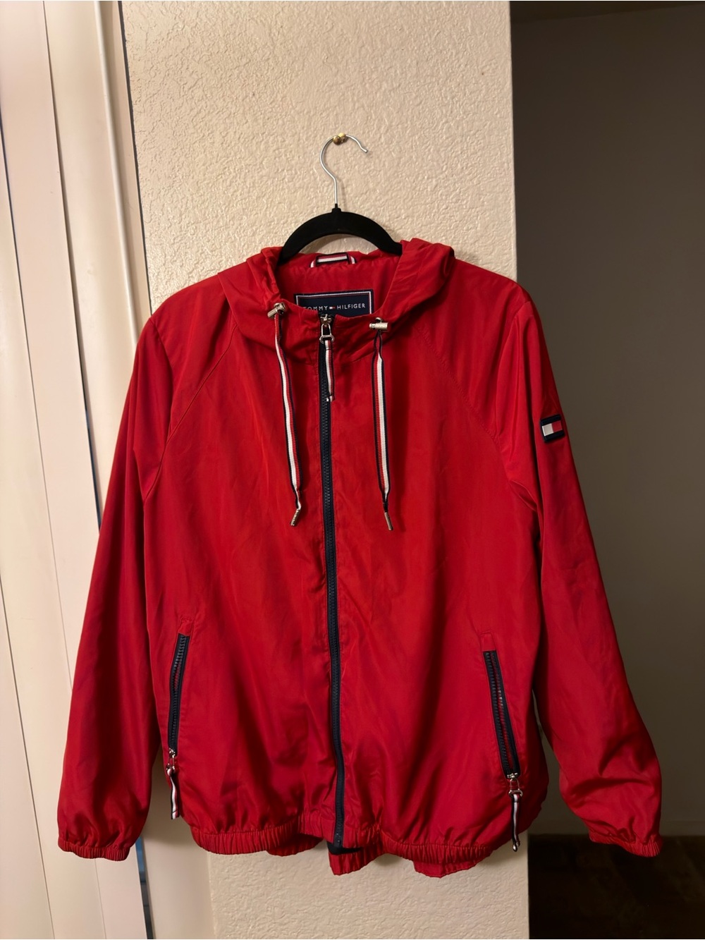 Tommy Hilfiger Red Hooded Lightweight Jacket